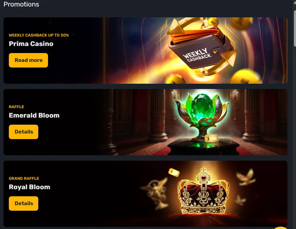 Prima Casino promotions